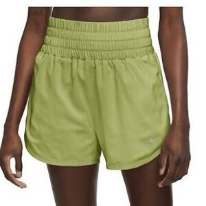 Nike Women's One Dri-FIT Ultra High-Waisted 3" Brief-Lined Shorts green XL‎